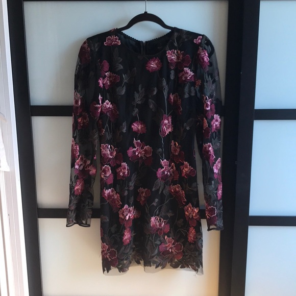 Nasty Gal Dresses & Skirts - Nasty Gal burgundy roses short black dress